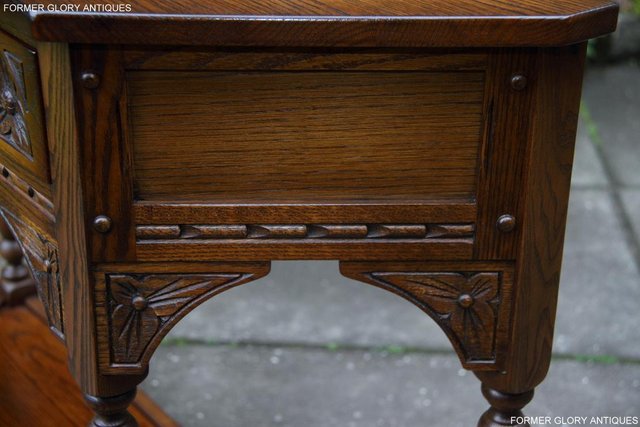 Image 29 of OLD CHARM LIGHT OAK CANTED HALL LAMP PHONE TABLE SIDEBOARD