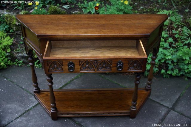 Image 30 of OLD CHARM LIGHT OAK CANTED HALL LAMP PHONE TABLE SIDEBOARD