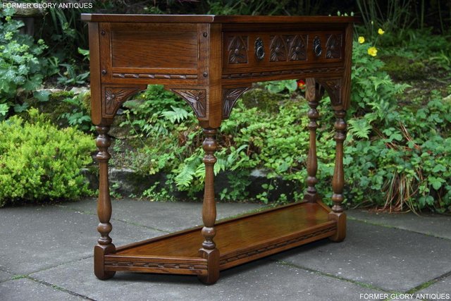 Image 32 of OLD CHARM LIGHT OAK CANTED HALL LAMP PHONE TABLE SIDEBOARD