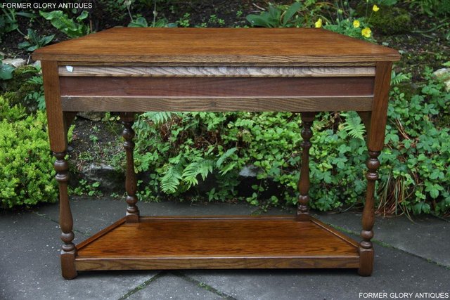 Image 34 of OLD CHARM LIGHT OAK CANTED HALL LAMP PHONE TABLE SIDEBOARD