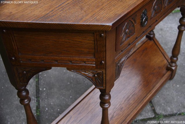 Image 42 of OLD CHARM LIGHT OAK CANTED HALL LAMP PHONE TABLE SIDEBOARD
