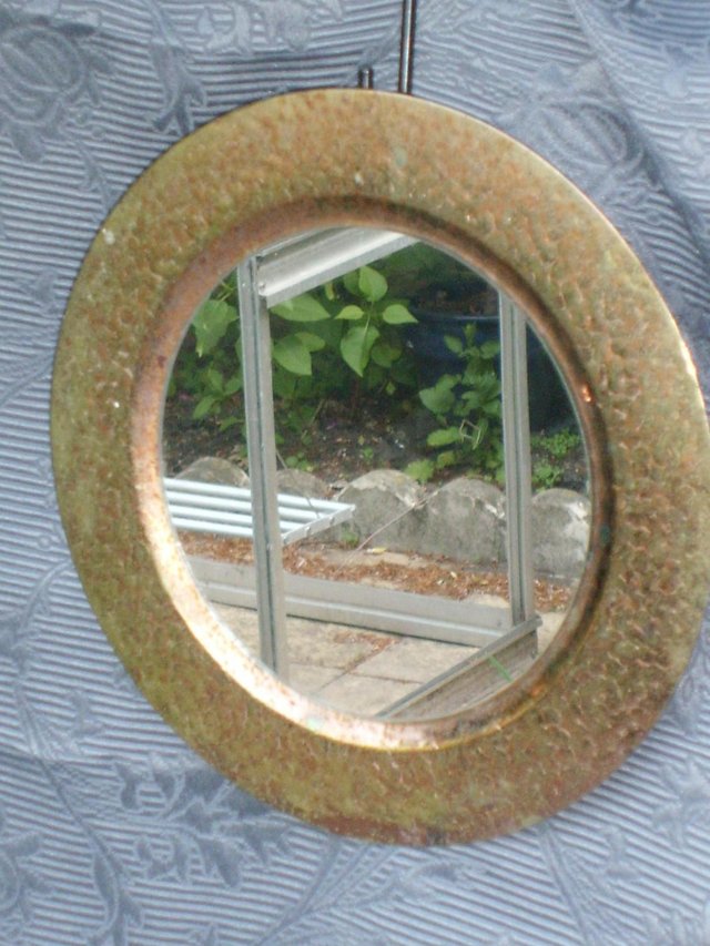 Preview of the first image of Small Shabby Chic Metal Surround Porthole Mirror.