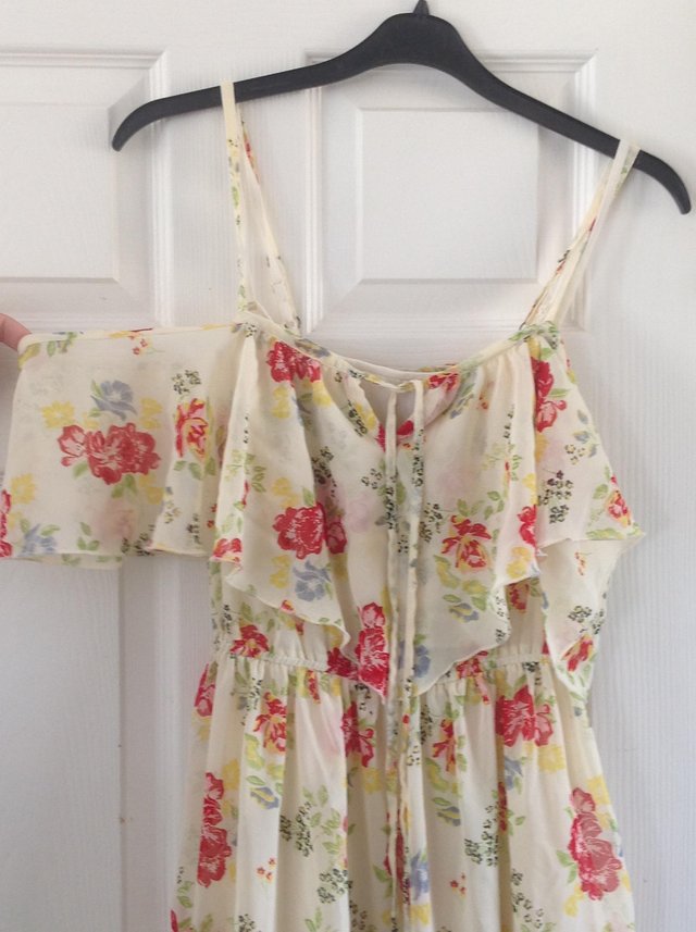 Preview of the first image of River island 10 summer waterfall cold shoulder dress bnwot.