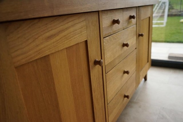 Preview of the first image of CHRISTIAN HAROLD SOLID OAK SIDEBOARD / CABINET.
