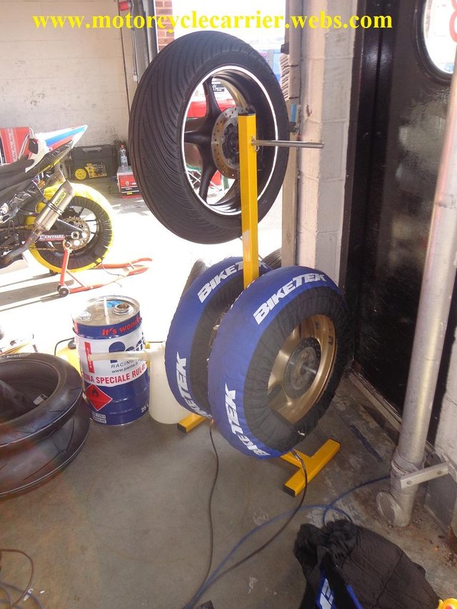 Preview of the first image of MOTORCYCLE WHEELS STAND/PIT/RACE TREE STAND.