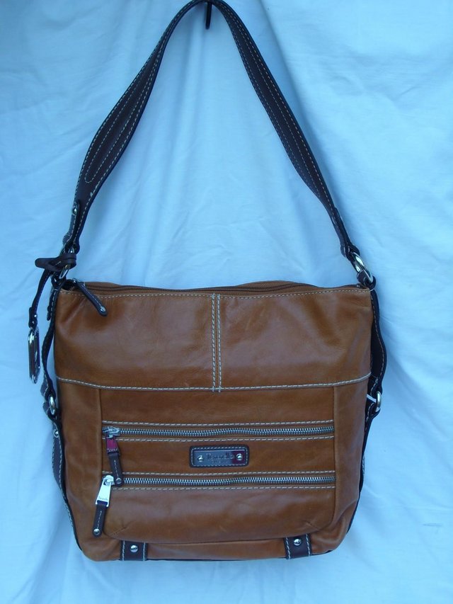 Preview of the first image of TIGNANELLO Rustic Tan & Brown Shoulder Bag.