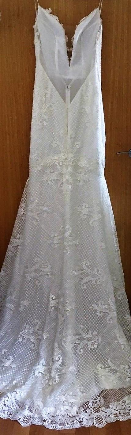 Image 3 of BRIDE MERMAID Wedding Dres Ivory Pearlescent Lace Embroidery