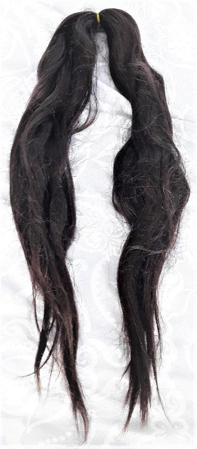 Preview of the first image of Straight dark brown/black hair extensions.