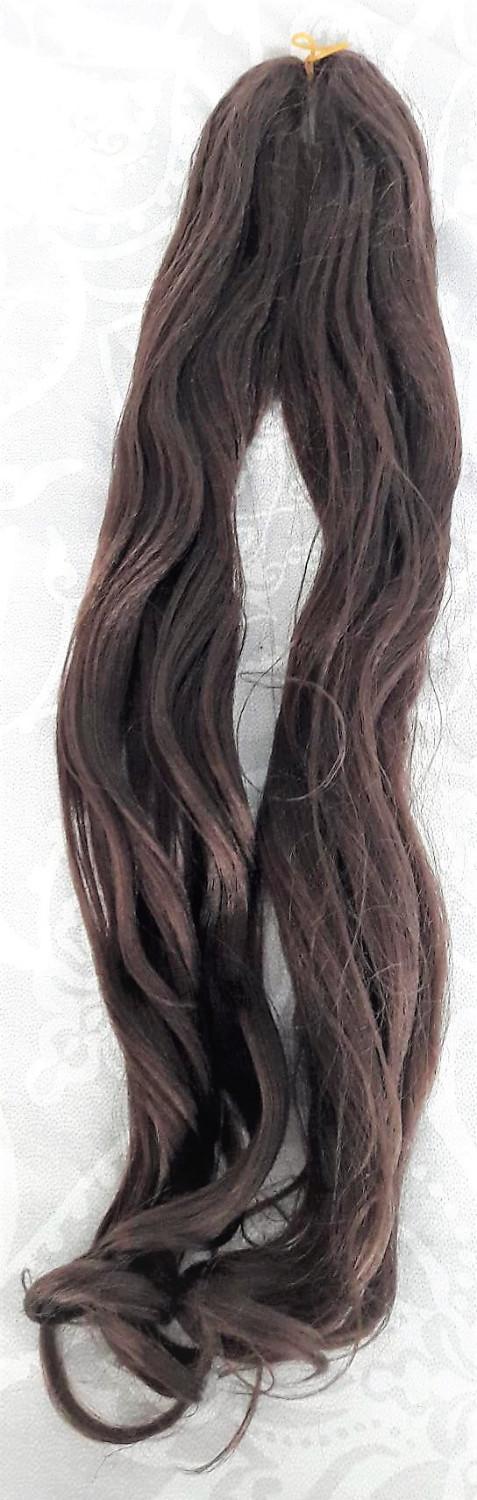Image 2 of Long dark brown/black wavy hair extensions