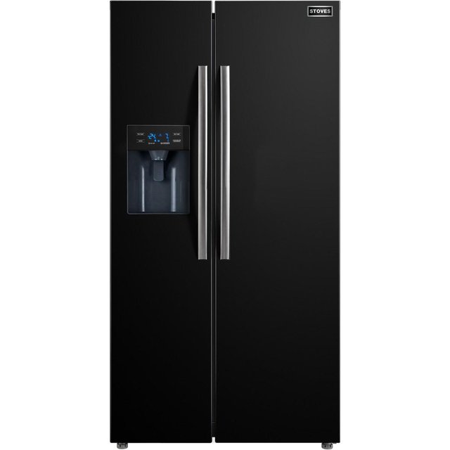 Preview of the first image of STOVES BLACK AMERICAN FROST FREE FRIDGE FREEZER-A+-NEW-WOW**.