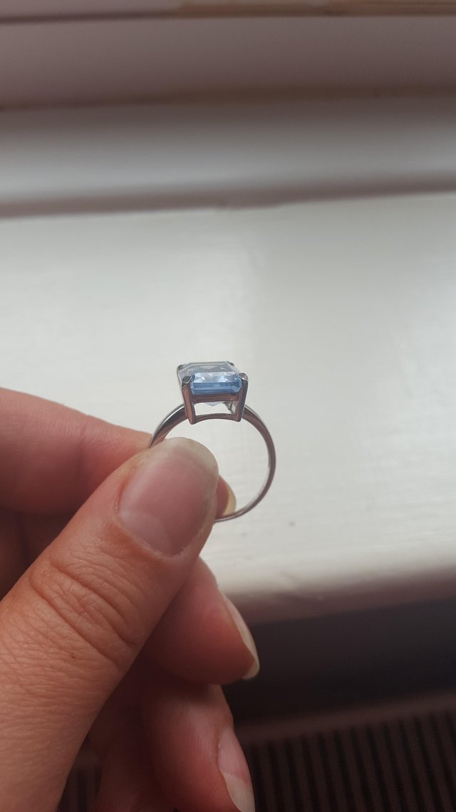 Preview of the first image of Siberian blue quartz sterling silver ring.