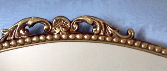 Image 2 of Oval Antique Mirror in a metal frame 45 x 57 cm