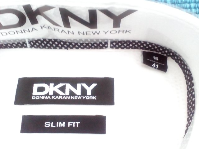 Preview of the first image of BRAND NEW DKNY MEN'S WHITE SHIRT- SLIM FIT.