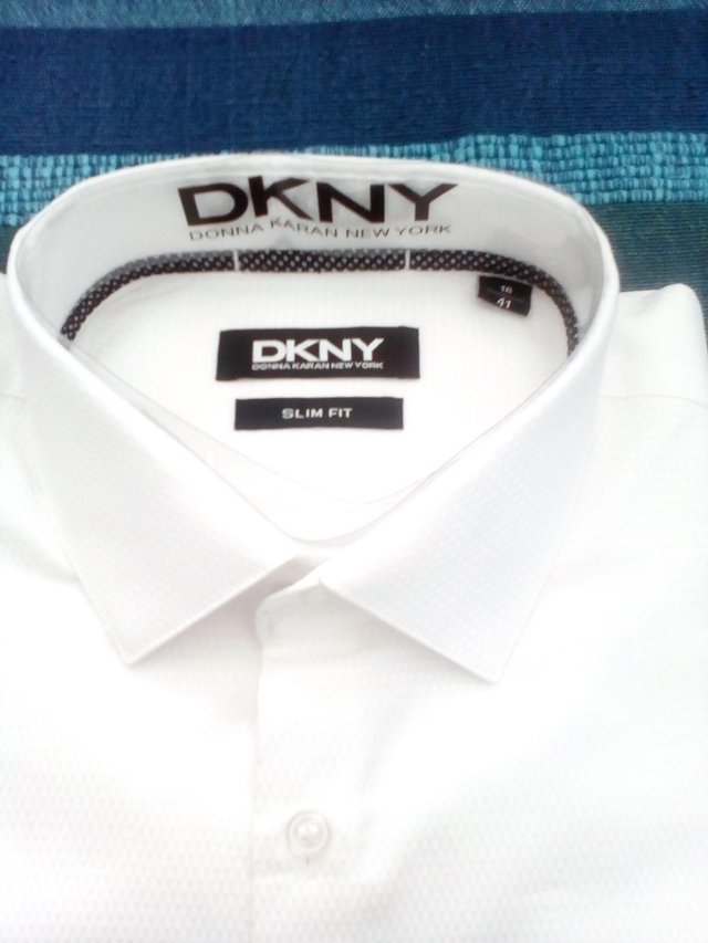 Image 2 of BRAND NEW DKNY MEN'S WHITE SHIRT- SLIM FIT