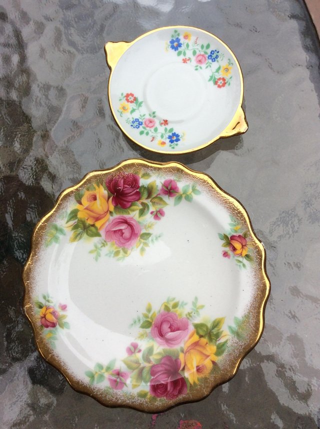 Preview of the first image of 2 mini vintage china plates.