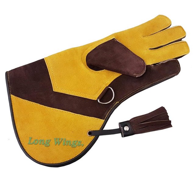 Preview of the first image of Falconry 2 Layer Suede leather Glove 35 cm Long..