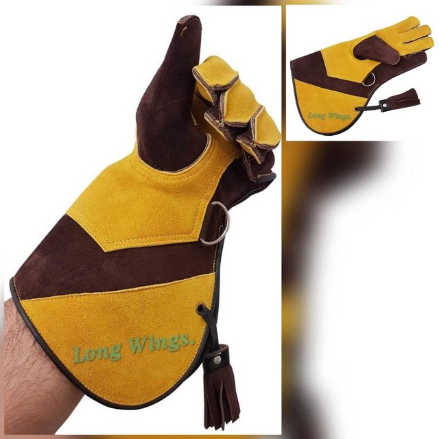 Image 3 of Falconry 2 Layer Suede leather Glove 35 cm Long.