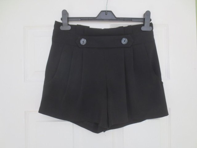 Image 2 of New Look High Waist 'Dress' Black  Shorts