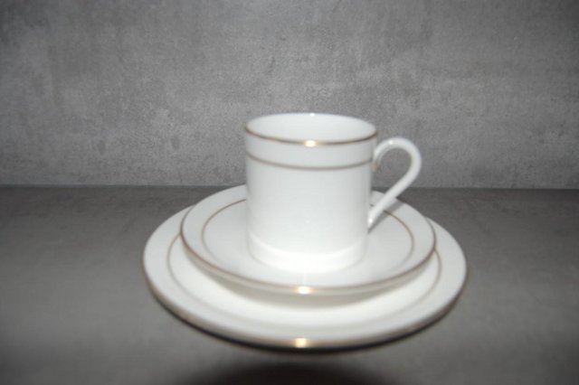 Preview of the first image of Royal Worcester Contessa coffee trio.