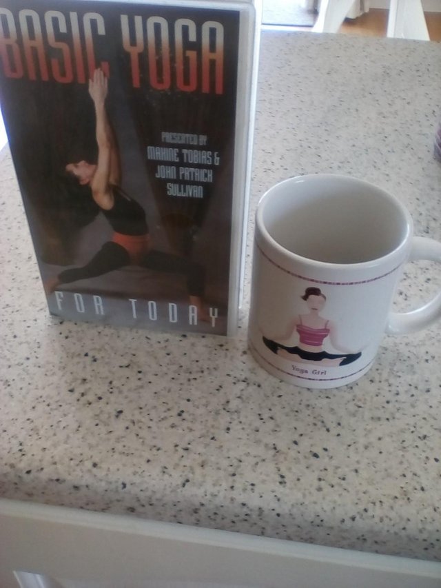 Preview of the first image of Basic Yoga VHS video (Maxine Tobias) and a 'Yoga Girl' Mug..