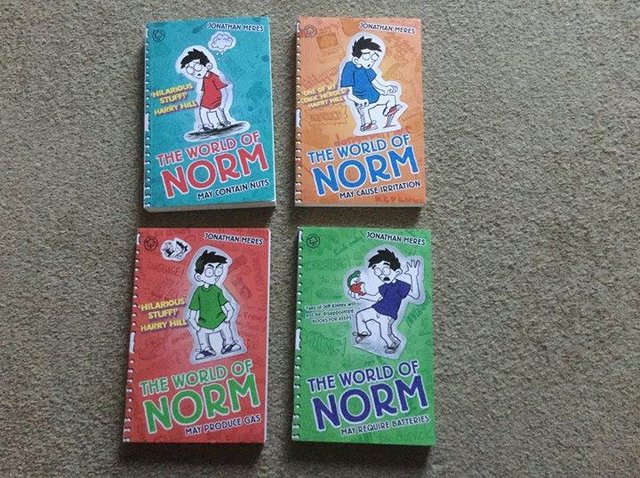 Preview of the first image of BRAND NEW 4 x World of Norm books Jonathan Meres age 9+.