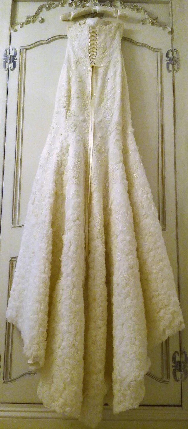 Image 3 of BRIDE DESIGNER WEDDING DRESS FLEUR Lace Pearls Diamante