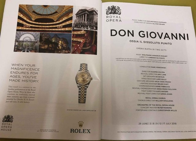 Image 2 of Don Giovanni Programme RO House 2018 Season