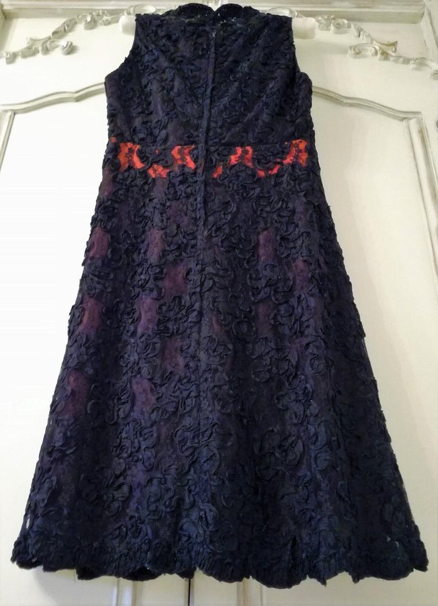 Image 3 of VINTAGE DRESS Black MISS ELLIETTE CALIFORNIA Ribbon Lace