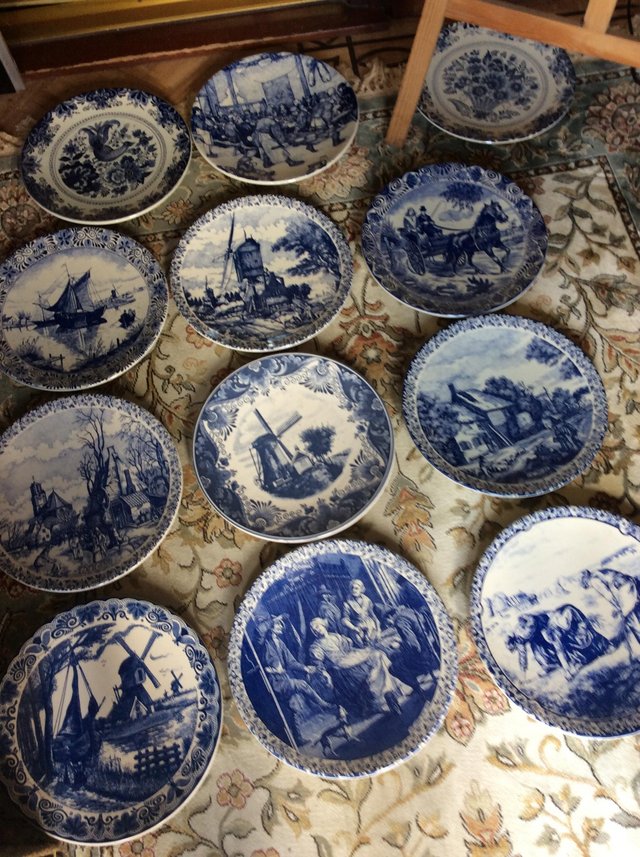 Image 2 of Twelve Large Dutch Deltts wall plates