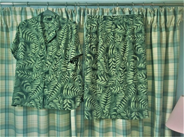 Image 3 of Alexon lady's suit in green leaf pattern