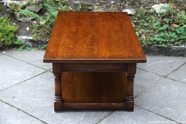 Image 5 of TITCHMARSH & GOODWIN SOLID OAK TWO DRAWER COFFEE WINE TABLE