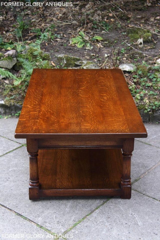 Image 9 of TITCHMARSH & GOODWIN SOLID OAK TWO DRAWER COFFEE WINE TABLE