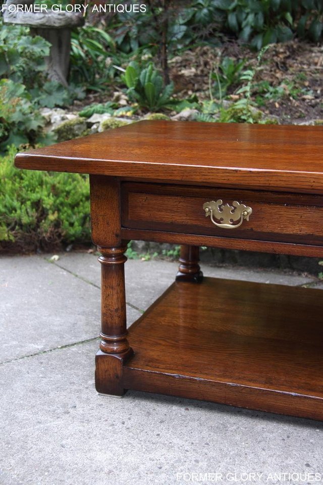 Image 10 of TITCHMARSH & GOODWIN SOLID OAK TWO DRAWER COFFEE WINE TABLE