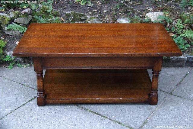 Image 17 of TITCHMARSH & GOODWIN SOLID OAK TWO DRAWER COFFEE WINE TABLE