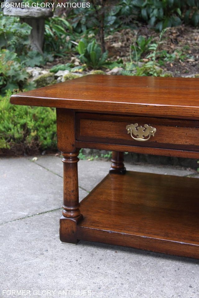 Image 18 of TITCHMARSH & GOODWIN SOLID OAK TWO DRAWER COFFEE WINE TABLE
