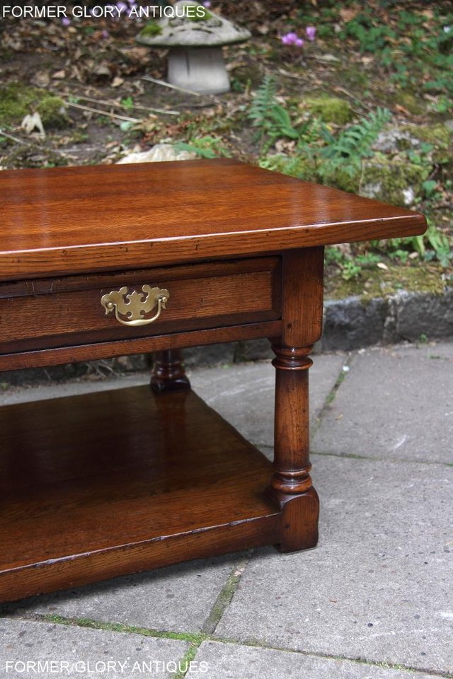 Image 26 of TITCHMARSH & GOODWIN SOLID OAK TWO DRAWER COFFEE WINE TABLE
