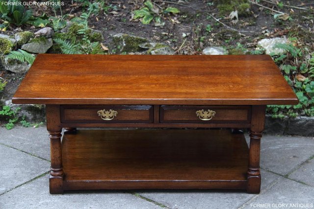 Image 35 of TITCHMARSH & GOODWIN SOLID OAK TWO DRAWER COFFEE WINE TABLE