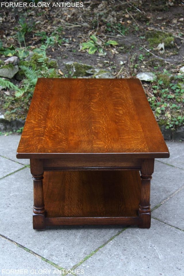 Image 36 of TITCHMARSH & GOODWIN SOLID OAK TWO DRAWER COFFEE WINE TABLE