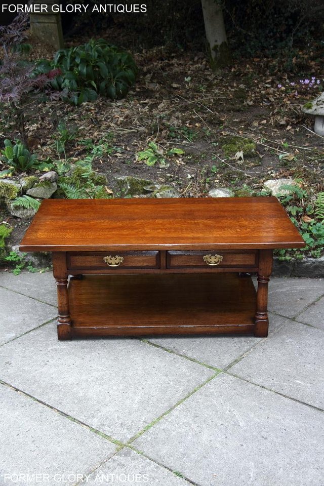 Image 56 of TITCHMARSH & GOODWIN SOLID OAK TWO DRAWER COFFEE WINE TABLE