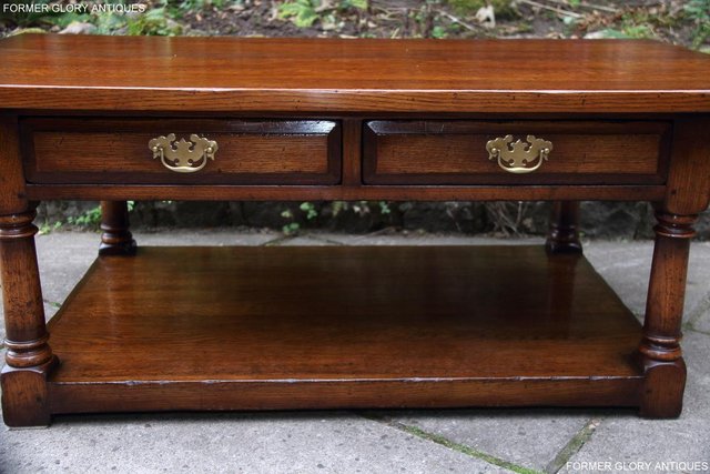 Image 59 of TITCHMARSH & GOODWIN SOLID OAK TWO DRAWER COFFEE WINE TABLE