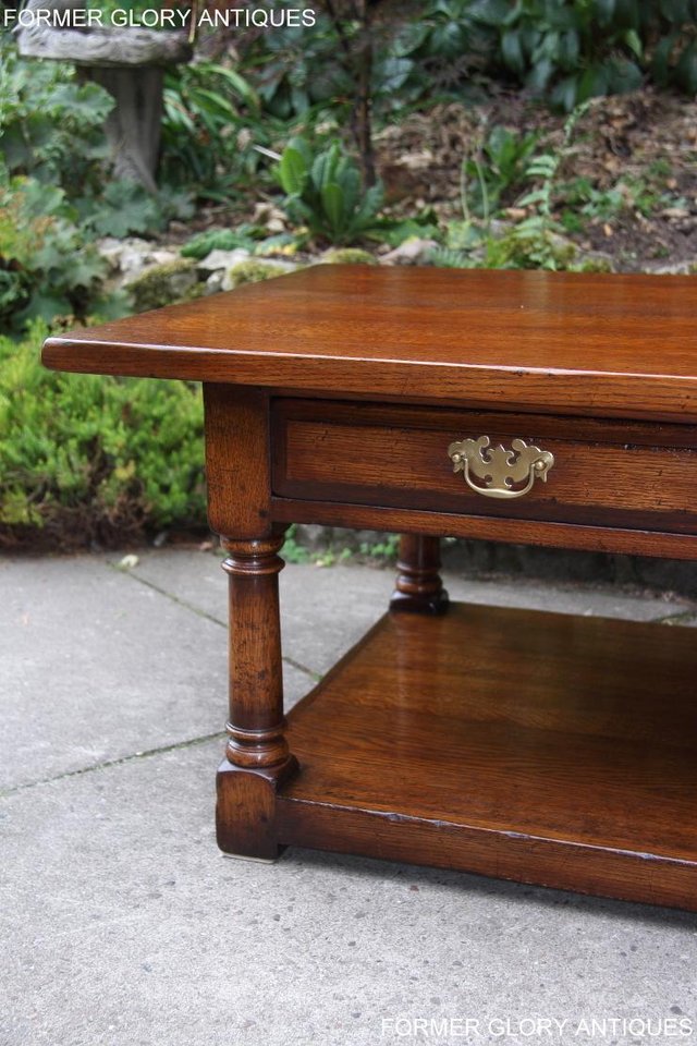 Image 60 of TITCHMARSH & GOODWIN SOLID OAK TWO DRAWER COFFEE WINE TABLE