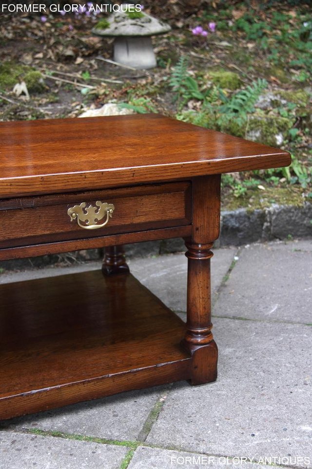 Image 71 of TITCHMARSH & GOODWIN SOLID OAK TWO DRAWER COFFEE WINE TABLE