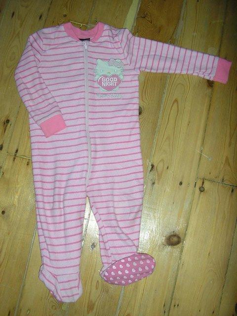 Preview of the first image of Girls fleece sleepsuits / pyjamas.
