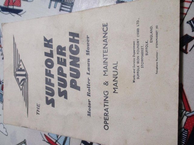 Preview of the first image of Old Manual for Suffolk Super Punch Lawnmower.