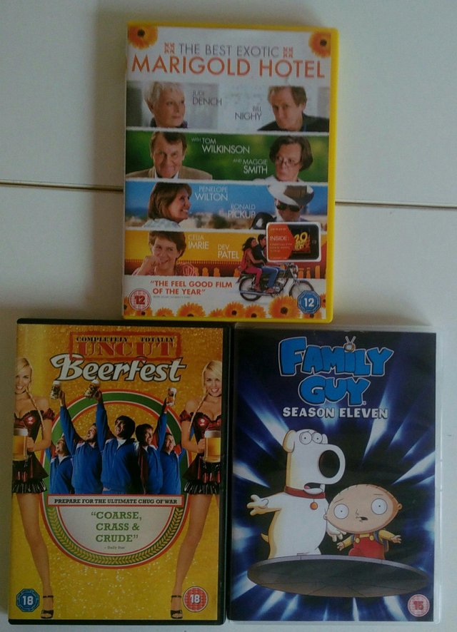 Preview of the first image of Three DVD's.