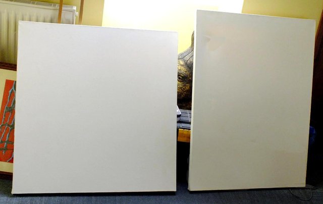 Preview of the first image of Two stretched primed artist canvases (New unused).