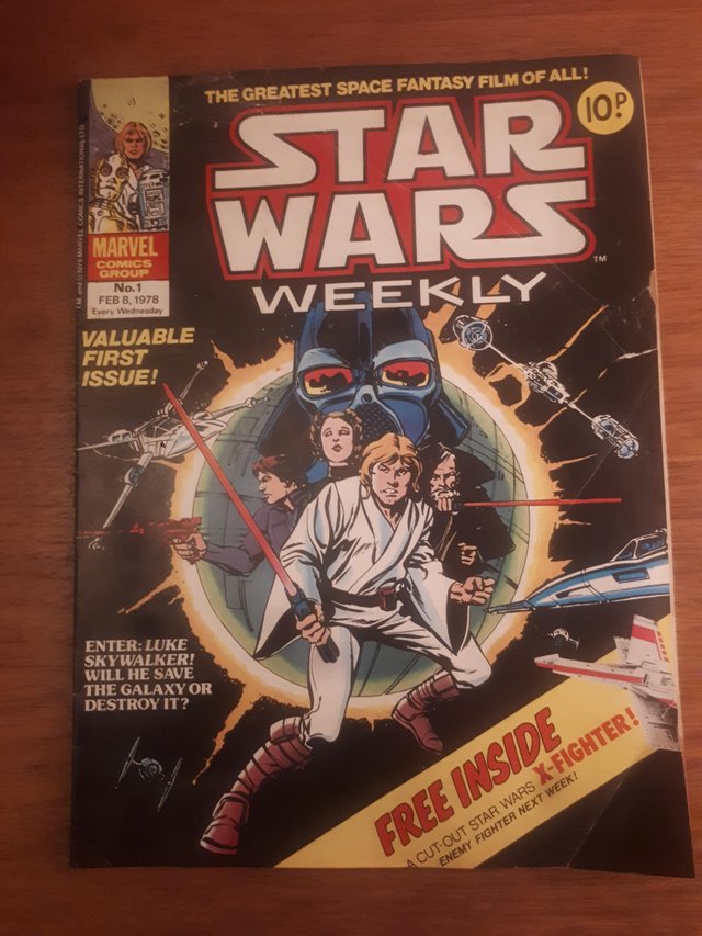 Preview of the first image of 1978 marvel dc comic star wars weekly number 1.