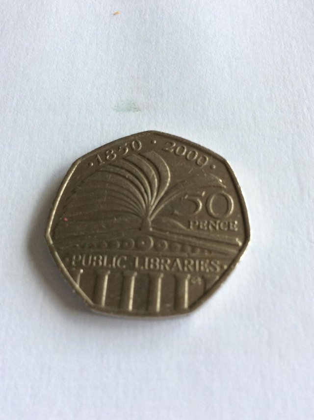 Preview of the first image of 50p coin Public Libraries.