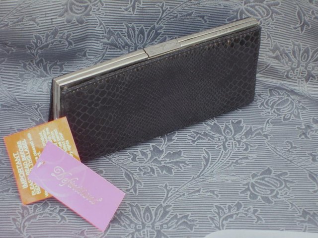 Image 2 of DEFINITIONS Black Snap Top Clutch Bag NEW WITH TAGS