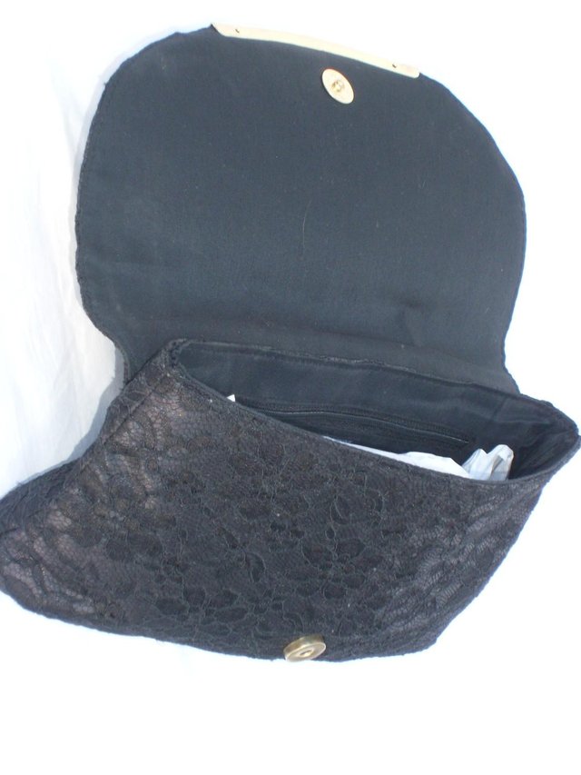 Image 2 of DORETHY PERKINS Black Lace Clutch Bag